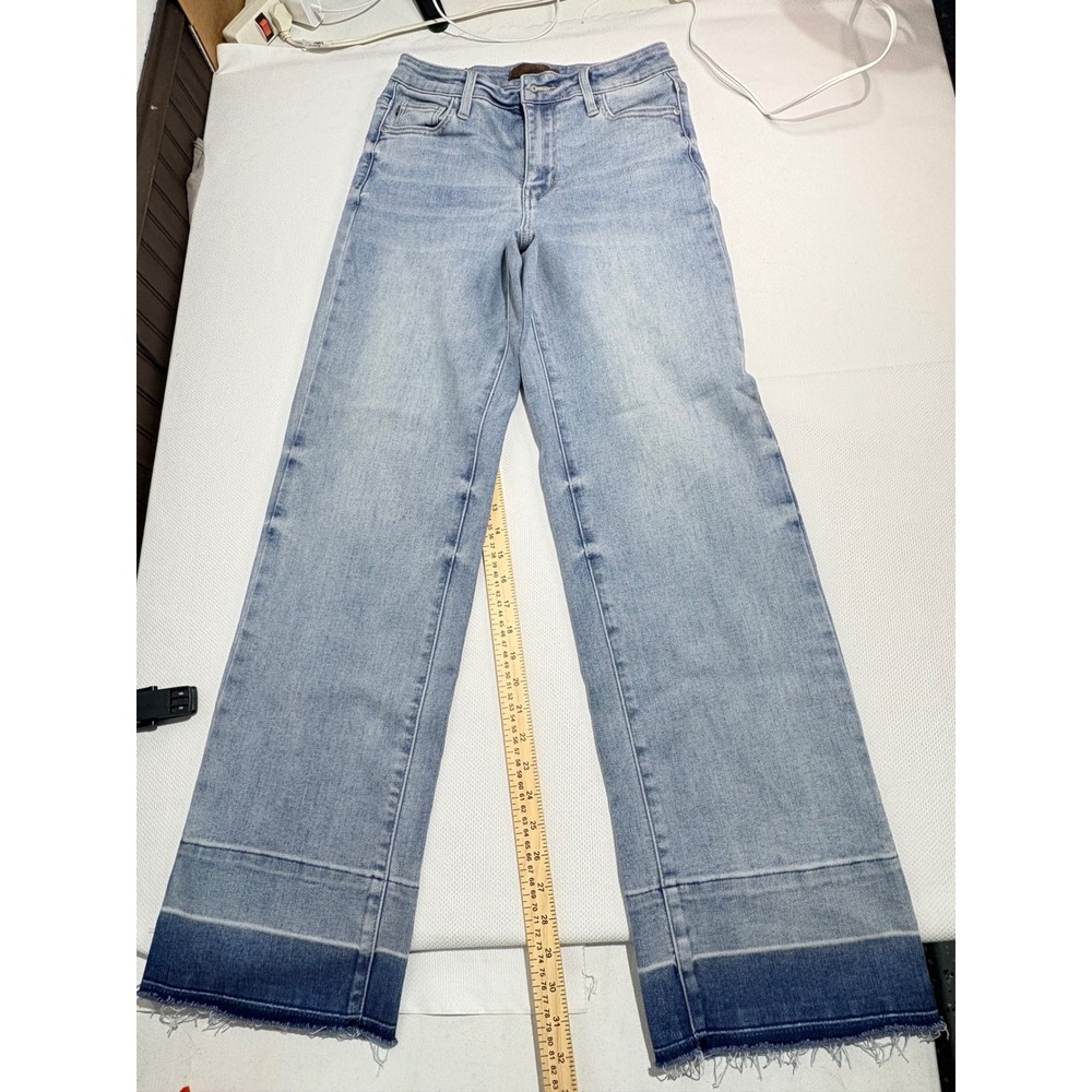 Judy Blue High Waist Wide Leg Released Hem Jeans Light Wash JB88935 3/26